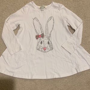 White Bunny Graphic Kids Shirt